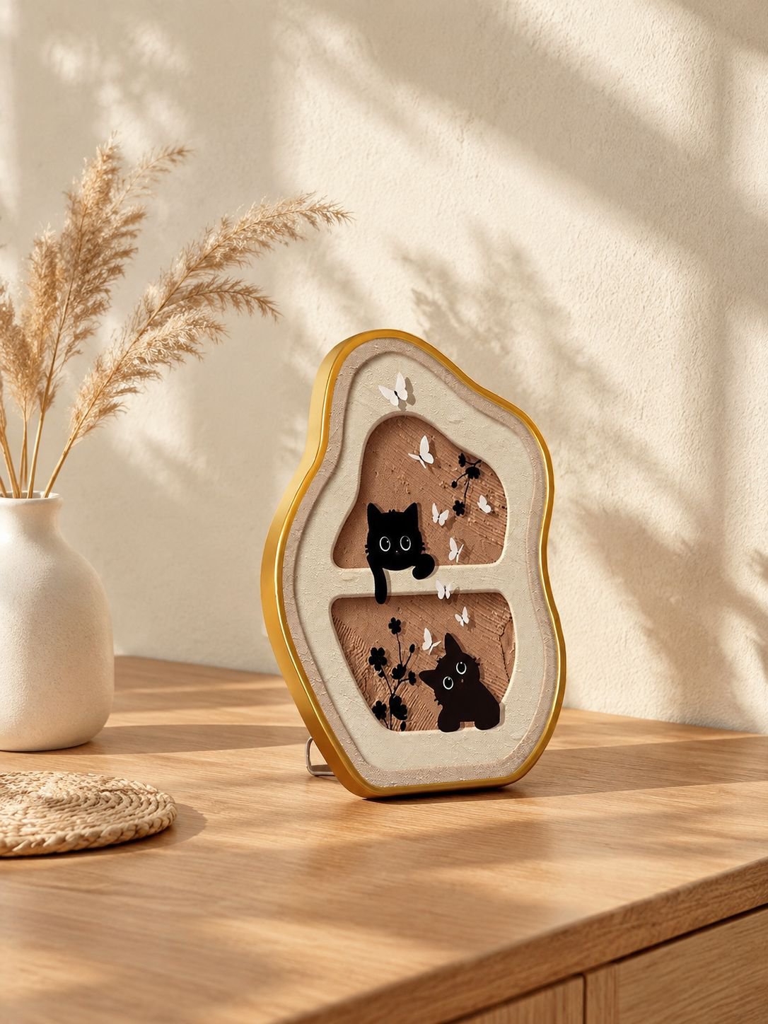 Cuadro decorativo de estilo crema para mesa o pared