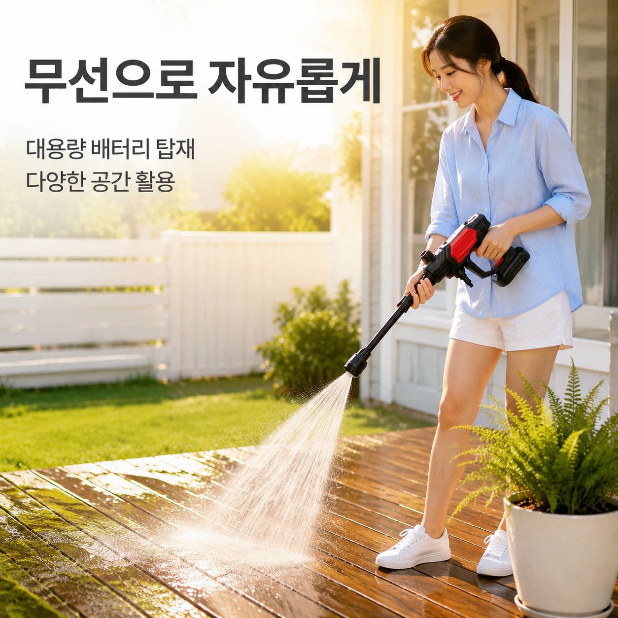 무선 고출력 리튬 배터리 고압 세차용 물총