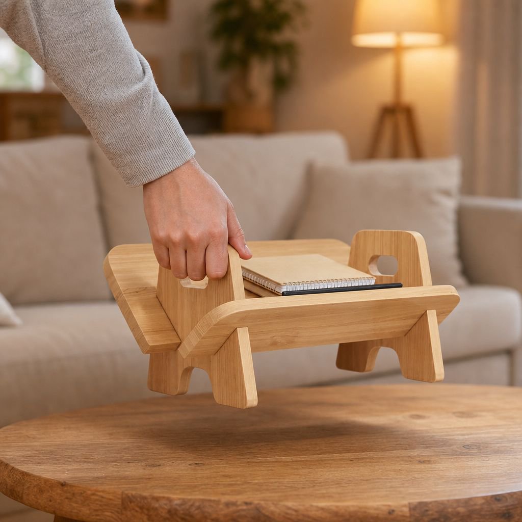 Simple Solid Wood Desktop Bookshelf Organizer