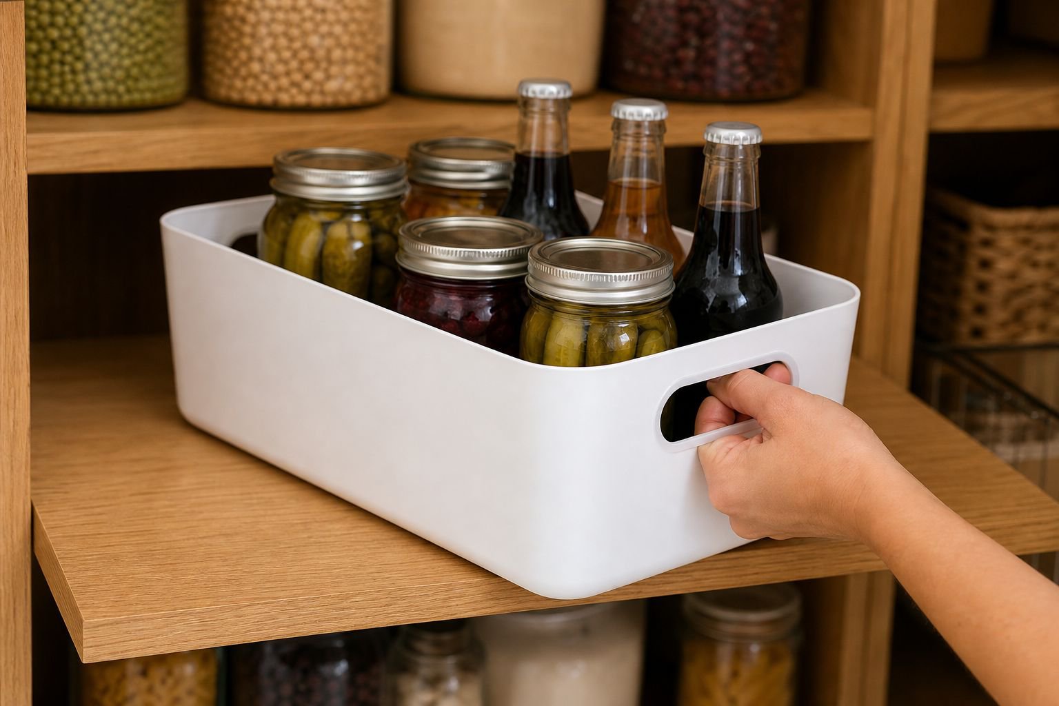 Stackable plastic baskets for efficient storage
