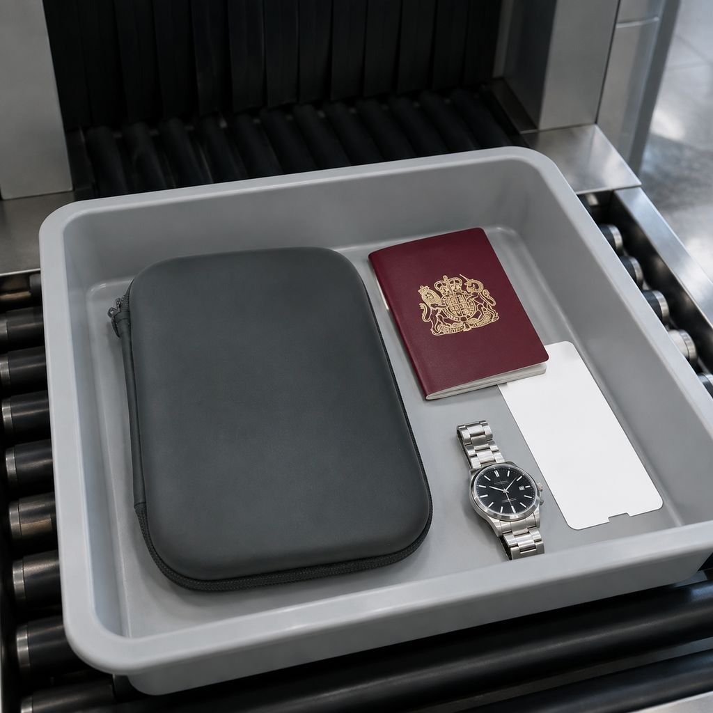 Lightweight power bank and cable kit in travel pouch