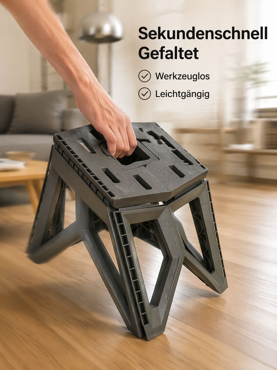 tragbarer Klapphocker aus Kunststoff