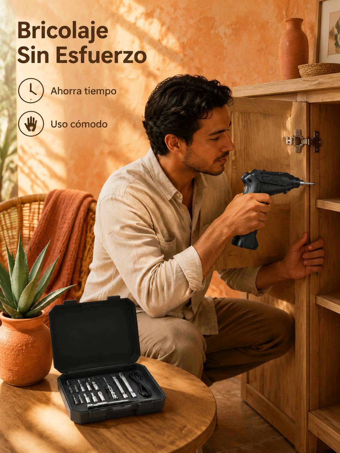 Juego de destornilladores eléctricos recargables multifuncionales para el hogar