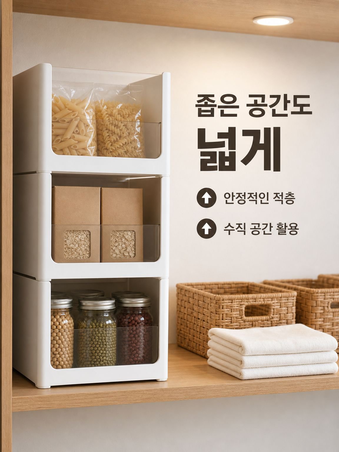 직각 수납함 주방 캐비닛 확장 투명 분리 수납 박스 두꺼운 정리함