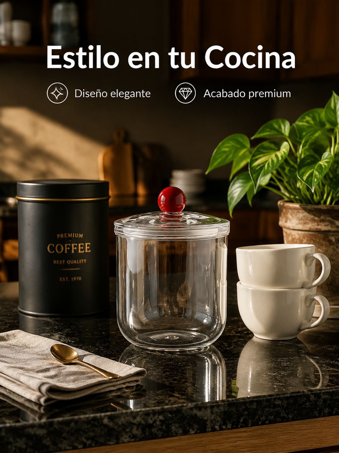 Recipiente para almacenar granos de café