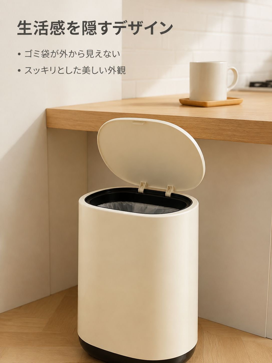 蓋とフリップトップ付きの大容量家庭用ゴミ箱
