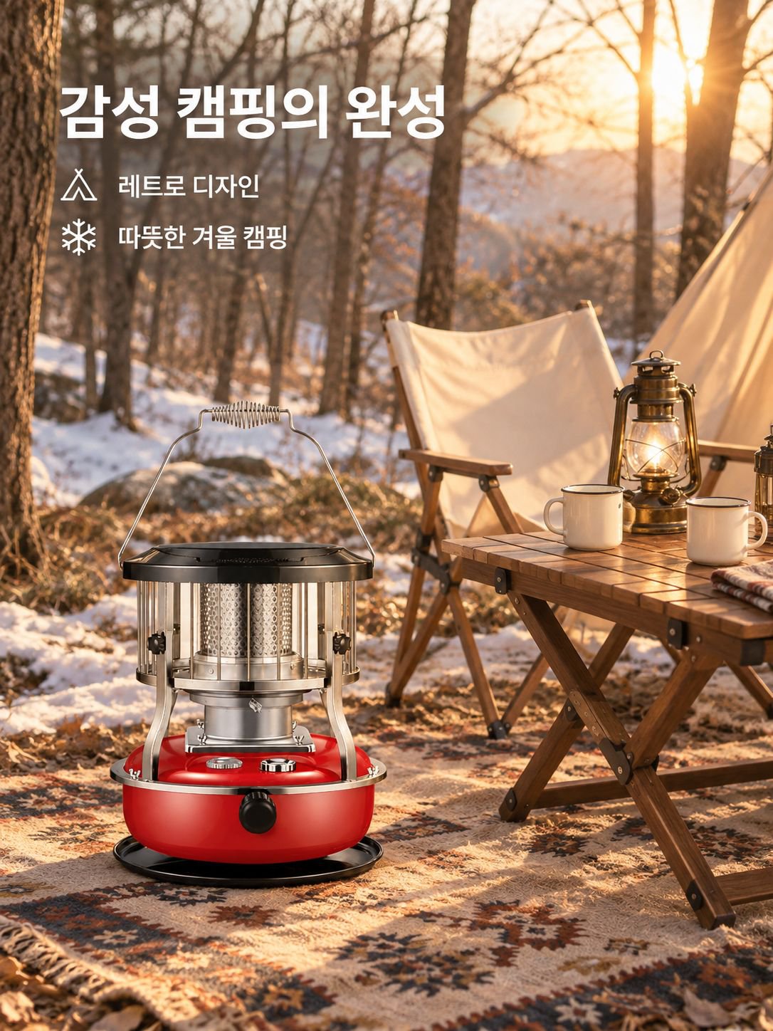 온도 조절이 가능한 야외 캠핑용 등유 난로