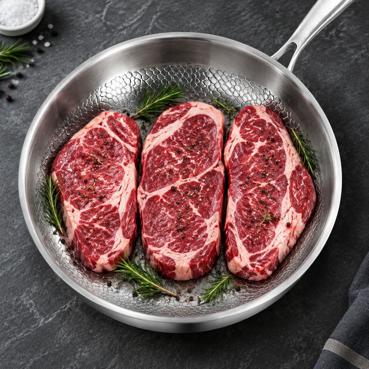 Uncoated Non-stick Frying Pan