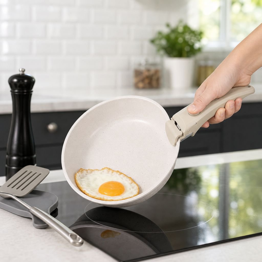 Removable Maifan Stone Flat Bottom Wok Set Suitable for Home Induction Cookware Set