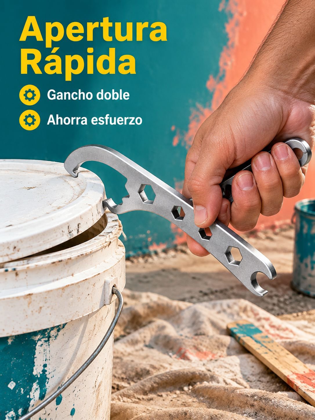 Llave para cubos de pintura, abretaños