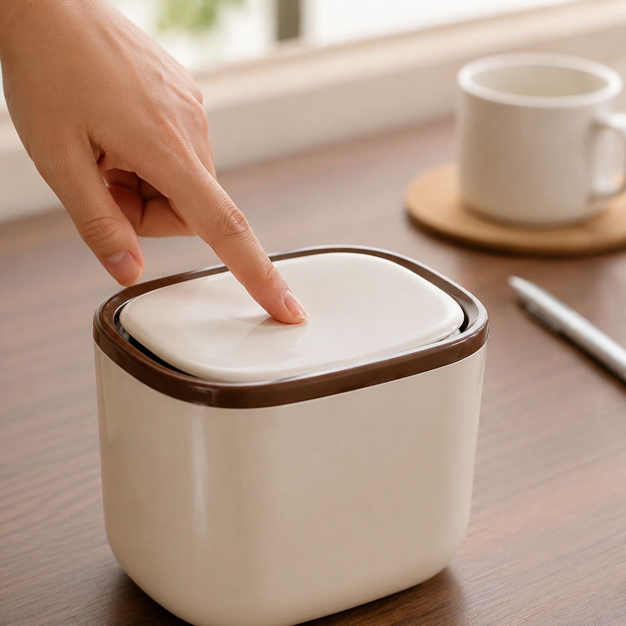 Compact and stylish mini waste bin for home office