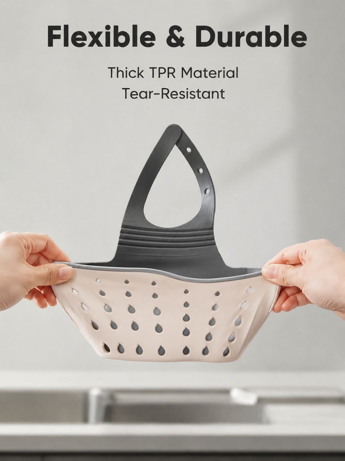 Kitchen Sink No-Drill Drain Storage Hanging Basket Multifunctional Organizer