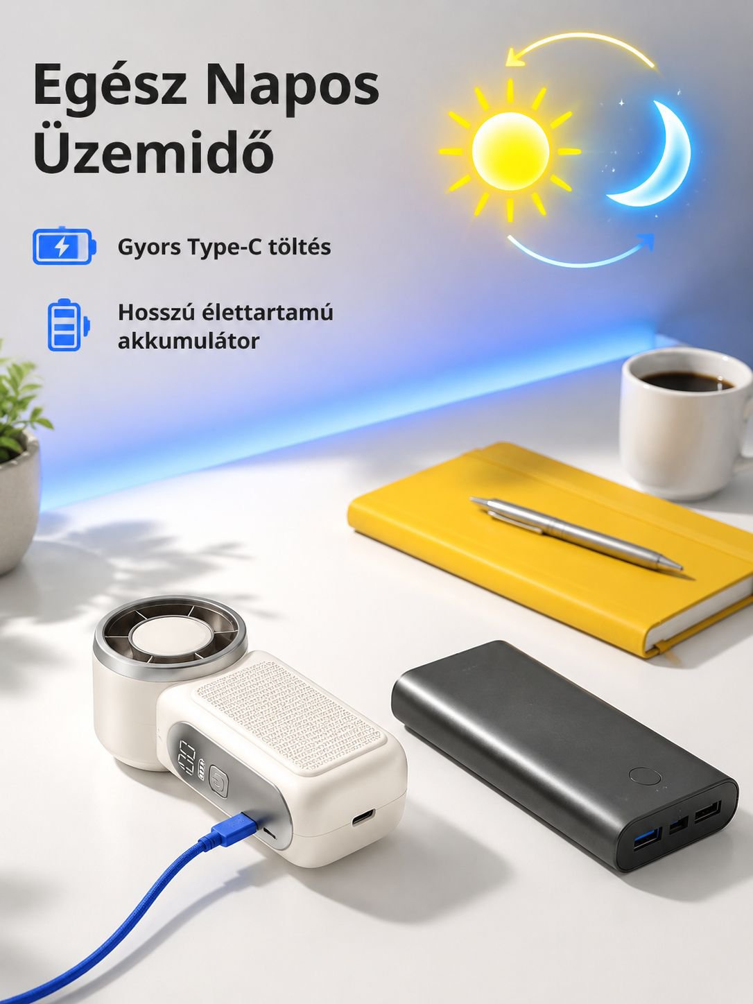 Kültéri ventilátor használat közben