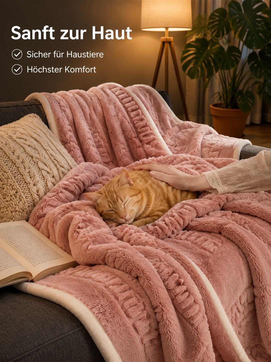 Verdickte Coral Fleece Decke, Kuscheldecke für Sofa, Mittagsschlafdecke für Studentenwohnheim