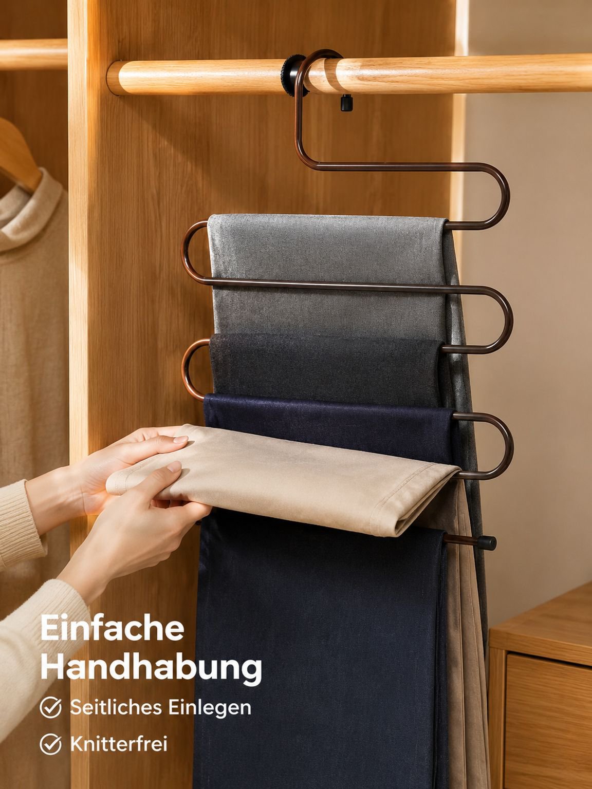 Multifunktionaler S-förmiger Hosenbügel aus Edelstahl