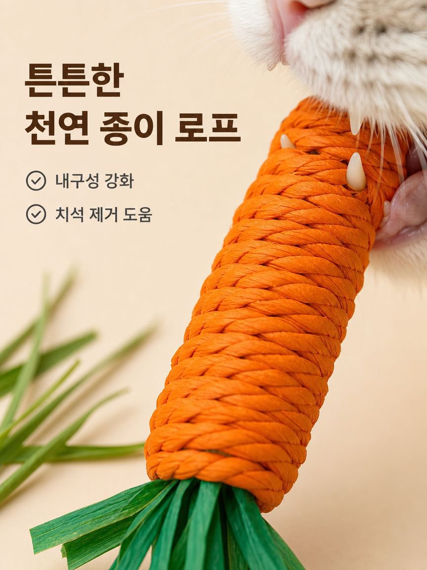 소리 나는 당근 고양이 낚싯대 장난감
