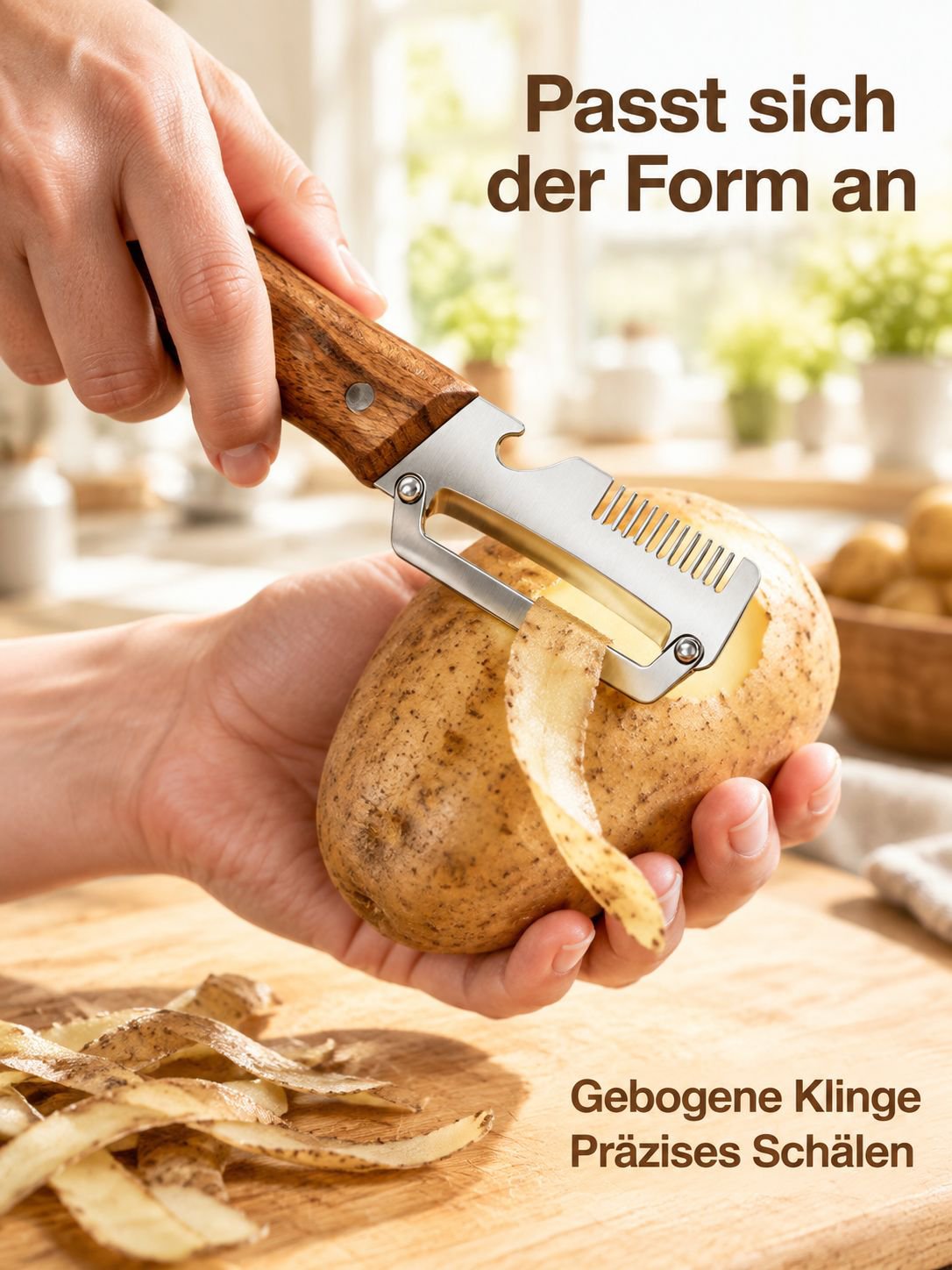 Neuer multifunktionaler Sparschäler mit Holzgriff Capybara