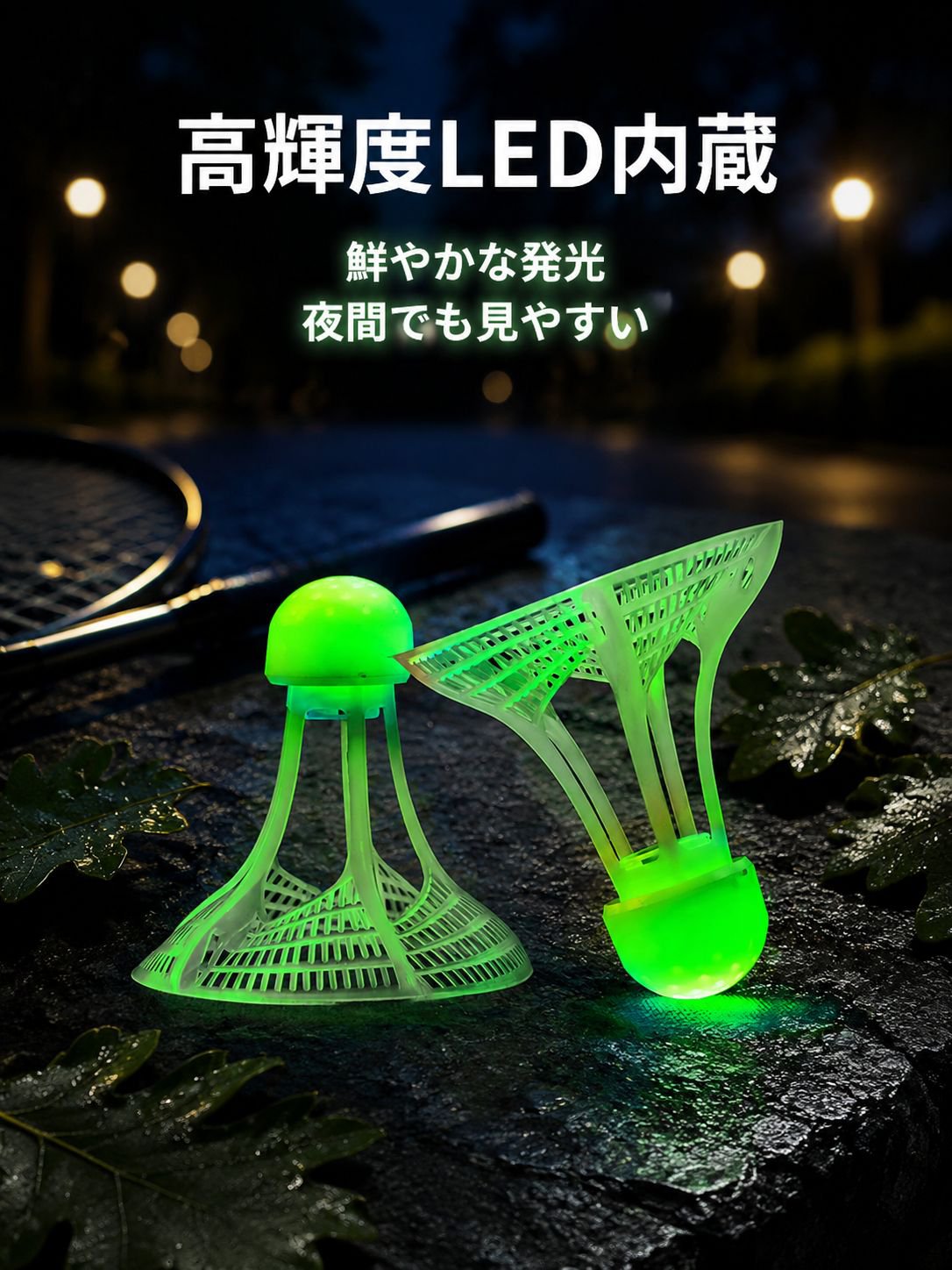 夜間用ナイロンバドミントンシャトル