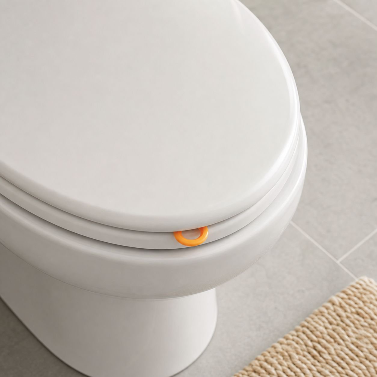 Easy installation of adhesive toilet seat handle