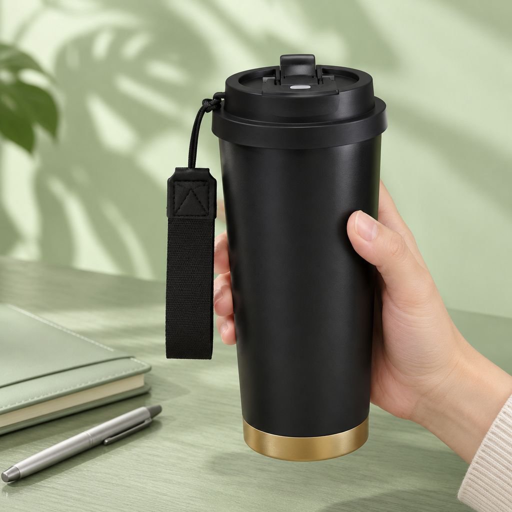 コーヒーを入れて持ち運べるステンレスマグカップ