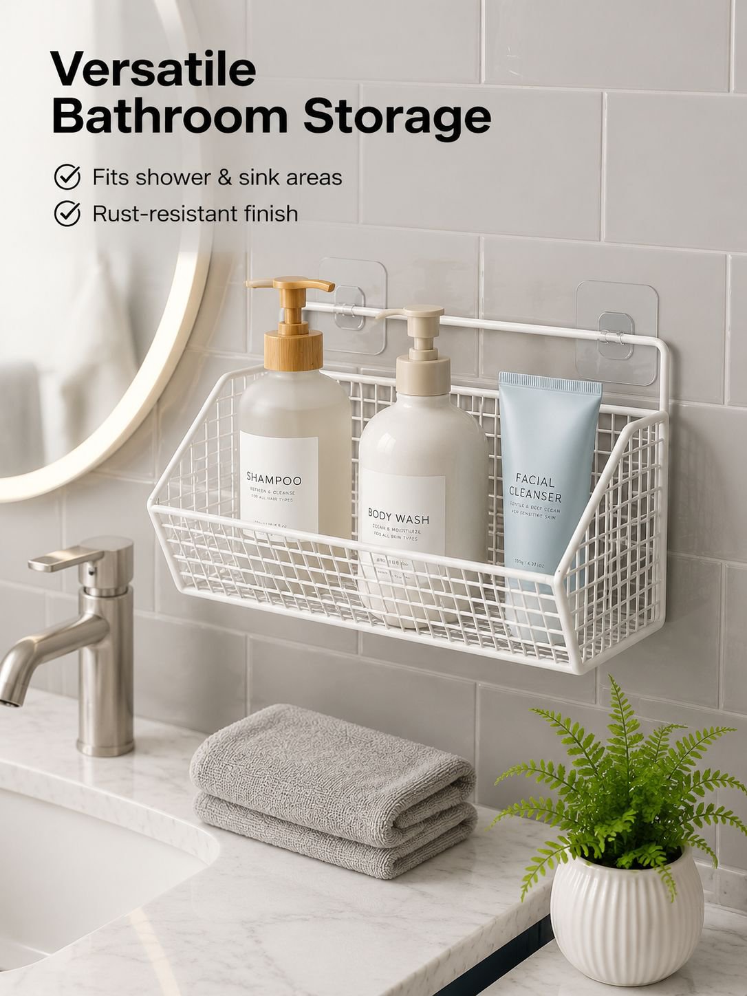 No-Drill Kitchen Wall Storage Shelf