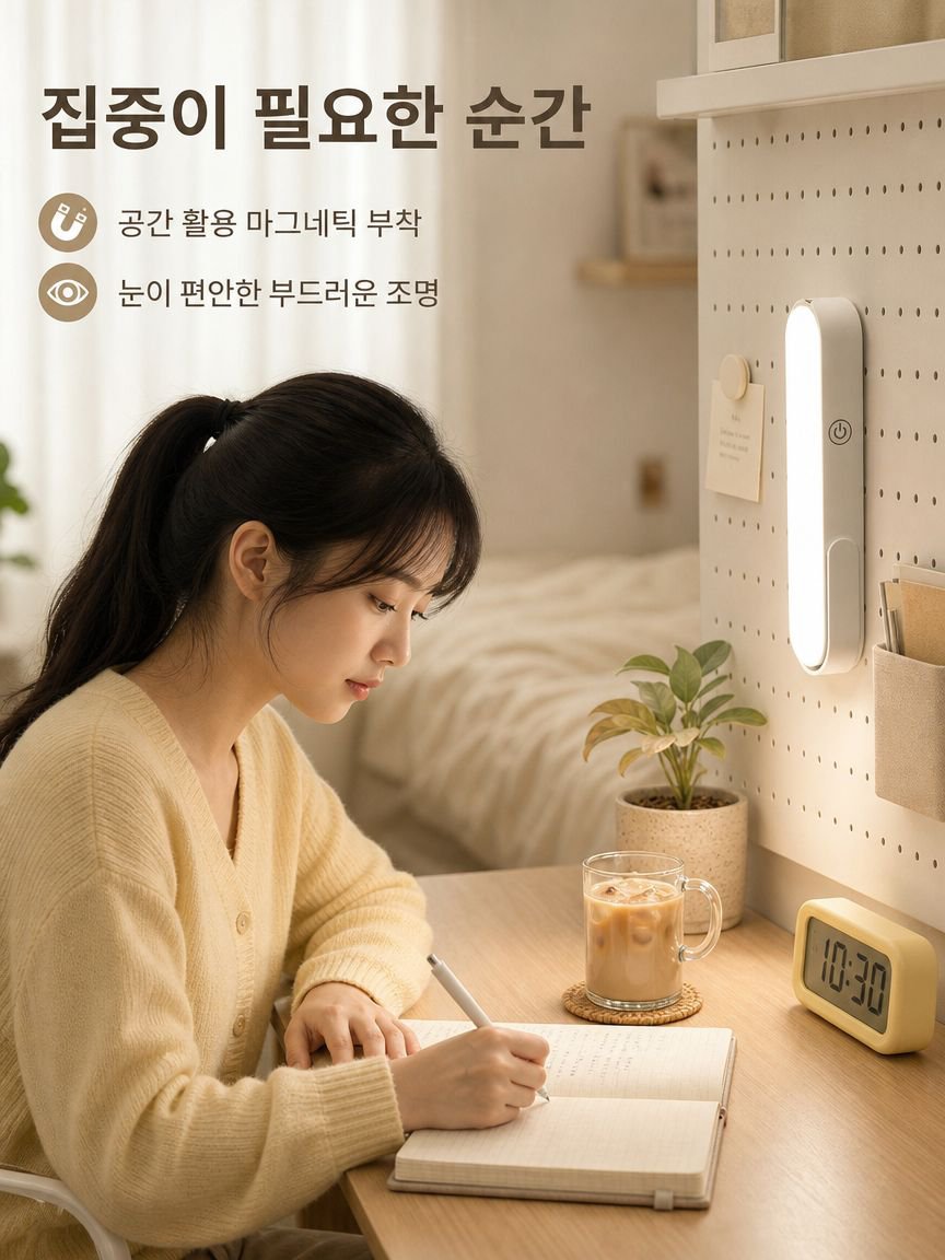 데스크탑 자석 기숙사 눈보호 LED 스탠드