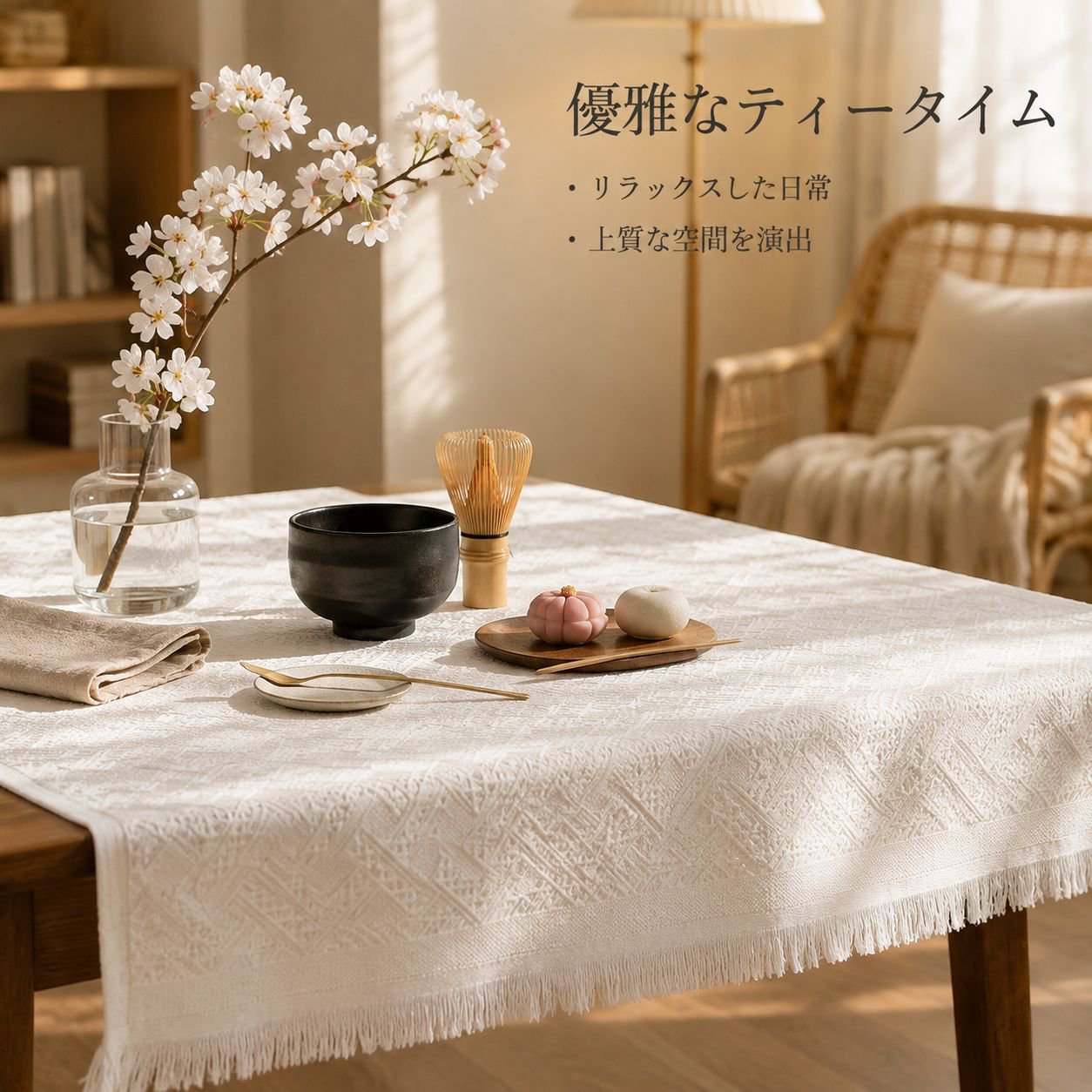 北欧風コットンガーゼ高級テーブルクロス