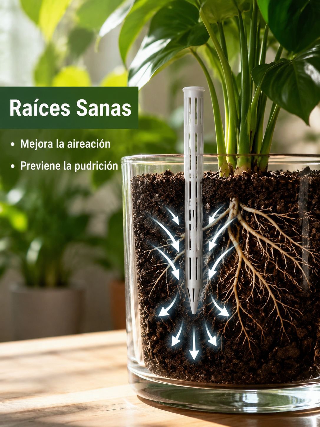 10 tubos de ventilación para macetas, evitan el encharcamiento y la pudrición de raíces