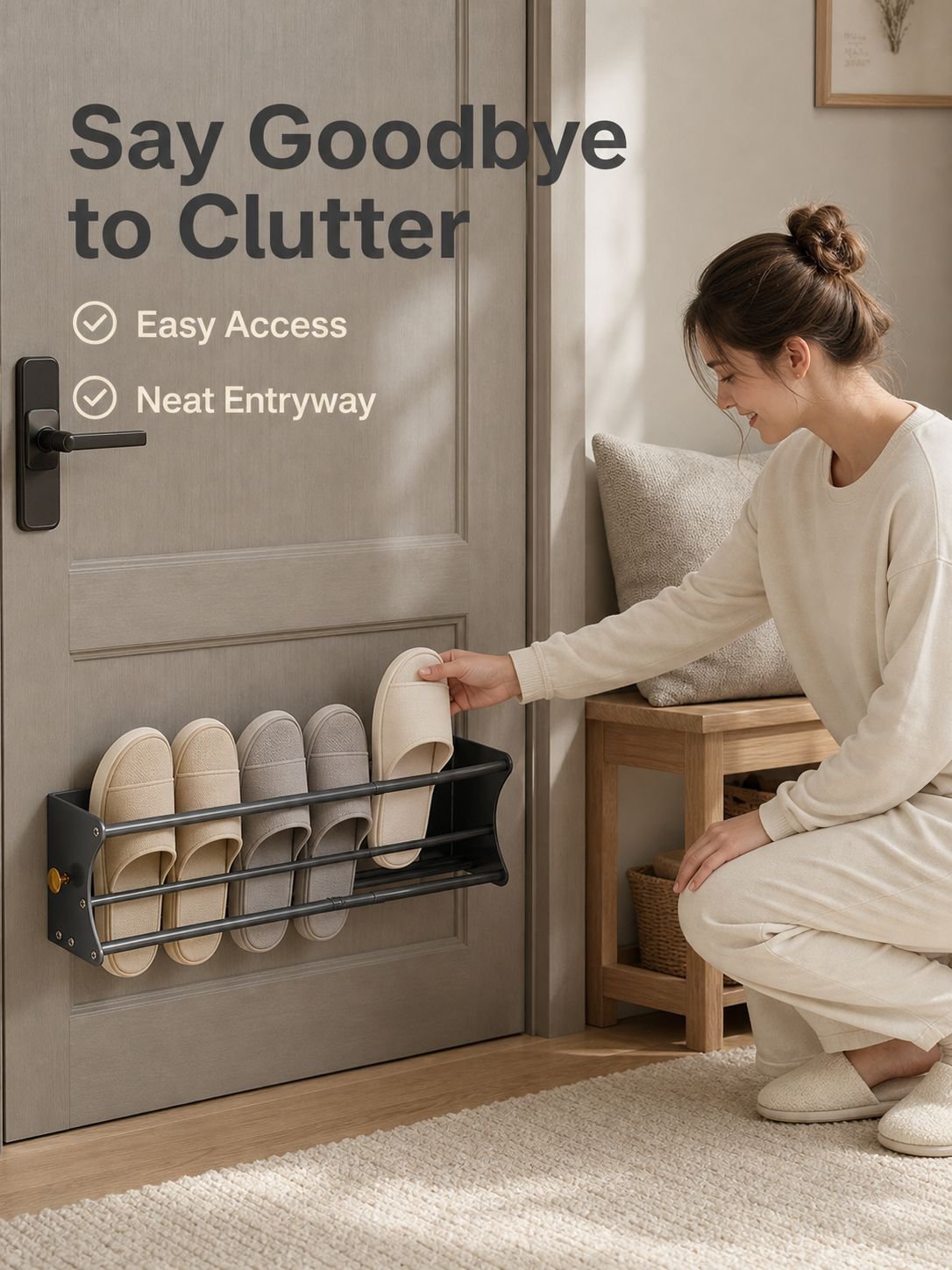 Over-the-Door No-Drill Slipper Storage Rack