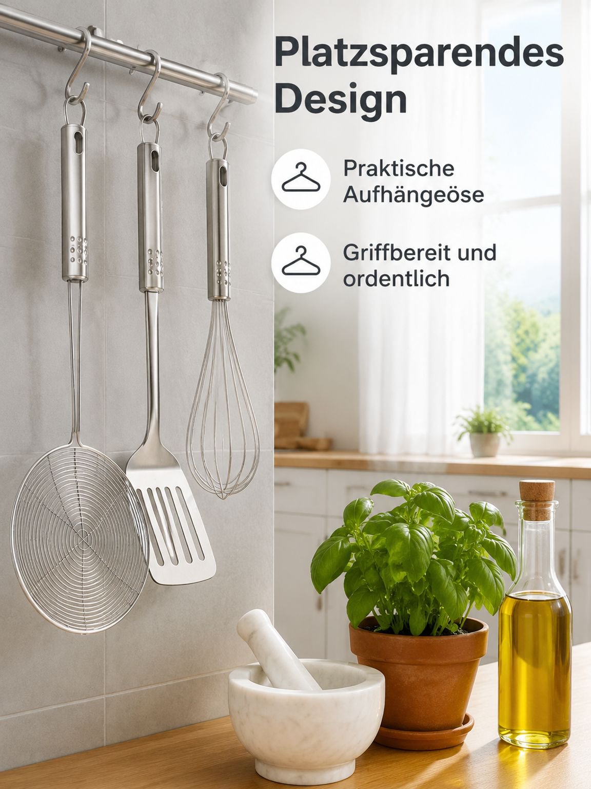 Küchenhelfer: Schaumlöffel, Nudelsieb und Sieb in einem