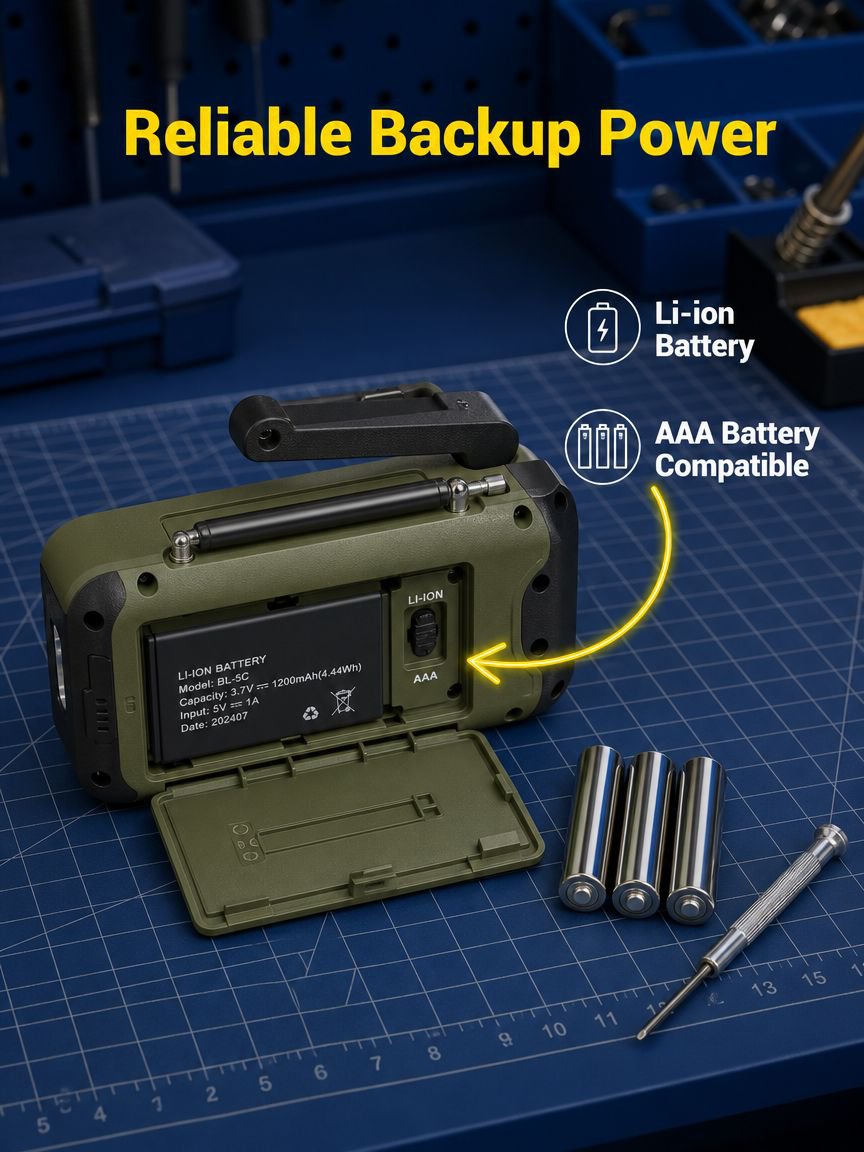 Multi-functional Emergency Radio Flashlight