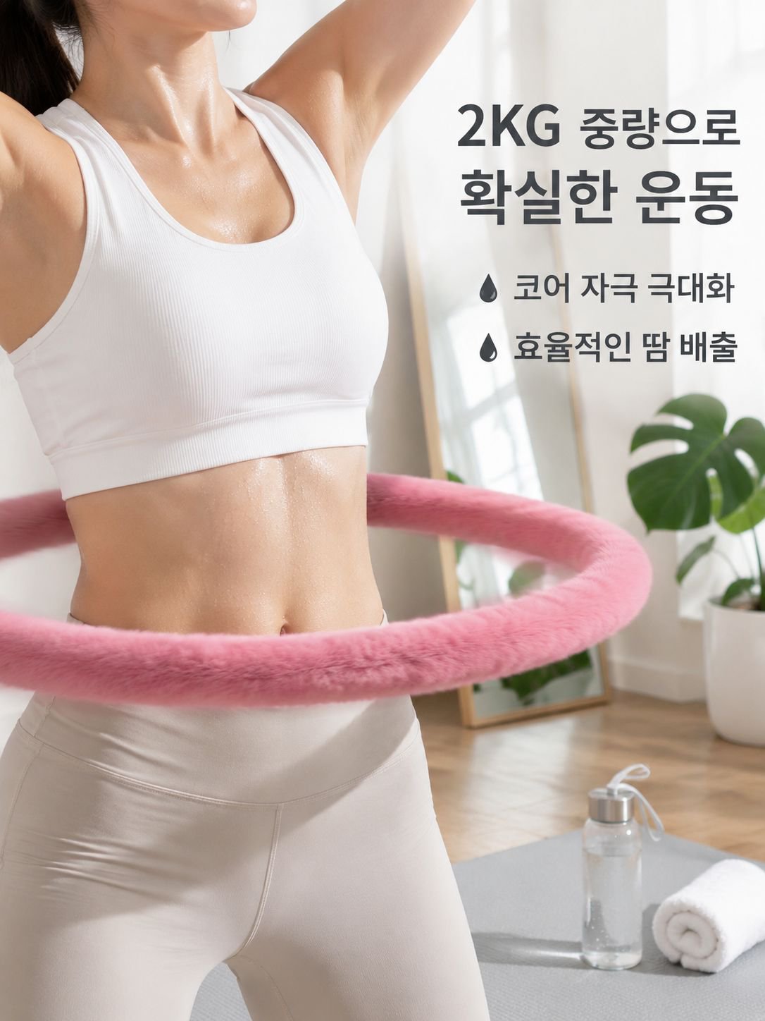 인조 토끼털 소프트 저소음 슬리밍 훌라후프