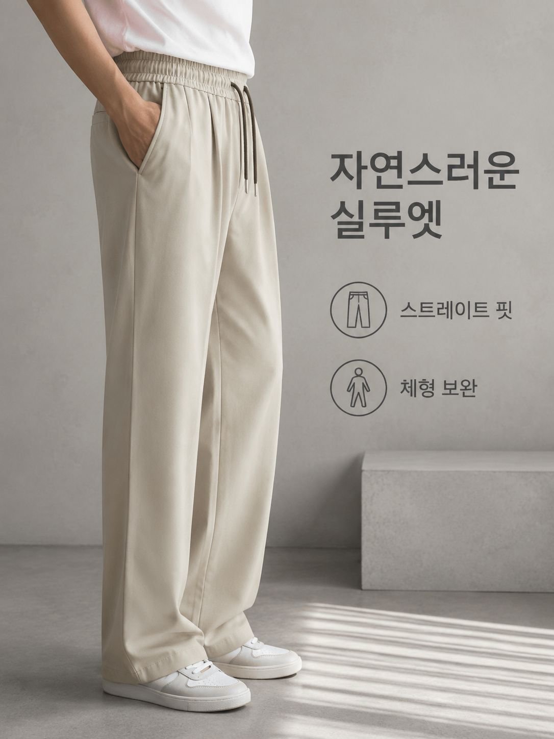 가볍고 흐르는 핏의 캐주얼 아이스 실크 팬츠