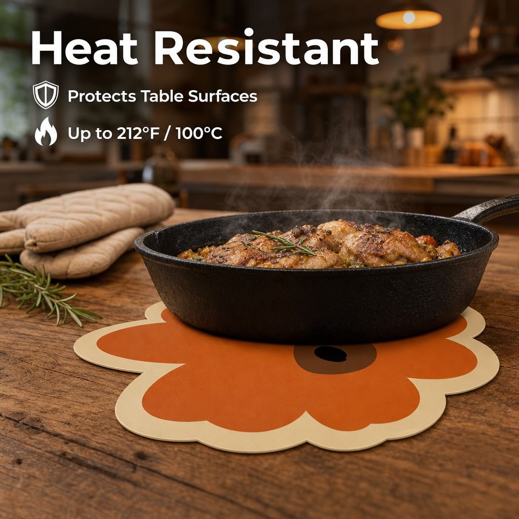 Washable Leather Table Placemat Stain-resistant and Durable