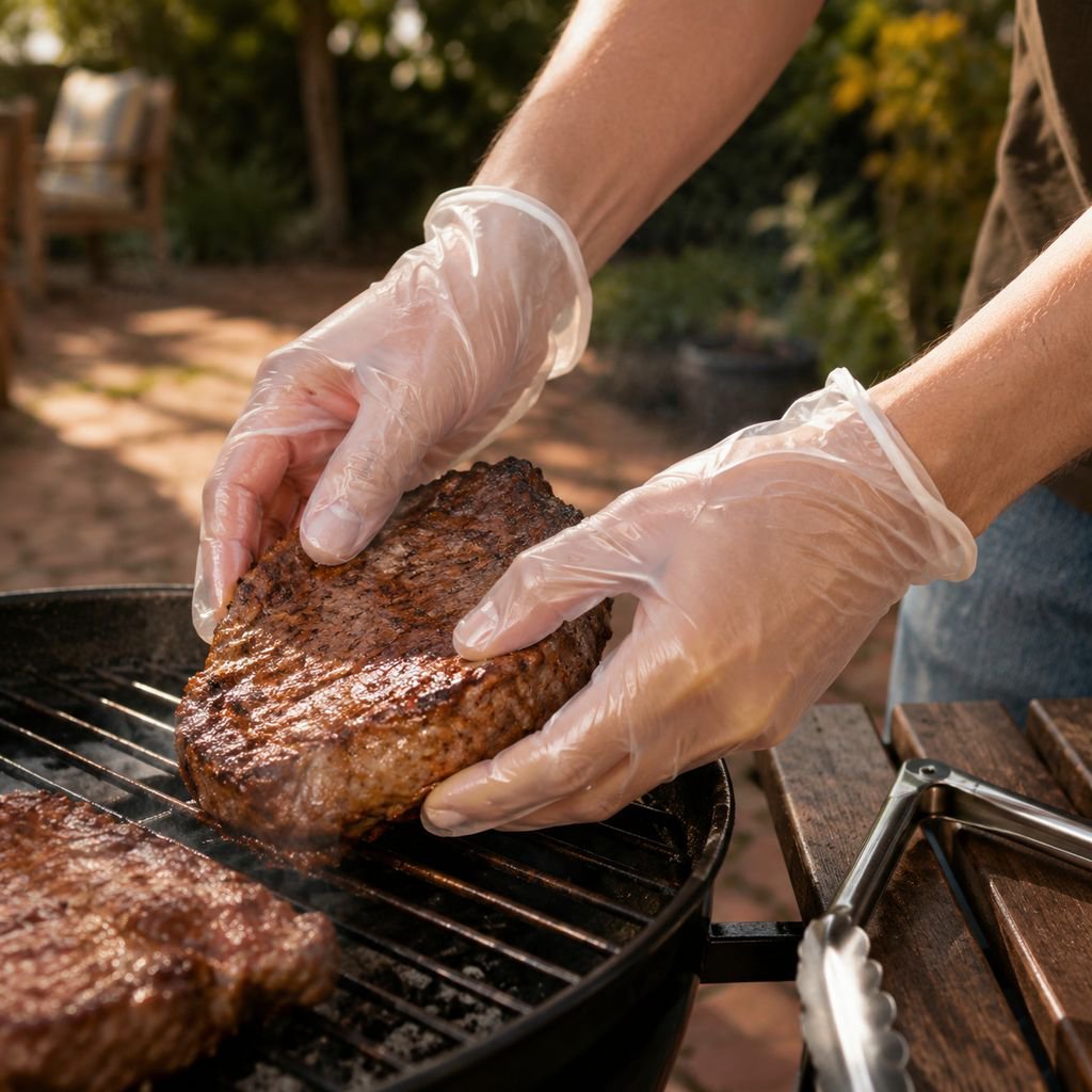 Disposable gloves, food-grade, thickened plastic film, transparent, suitable for catering, commercia