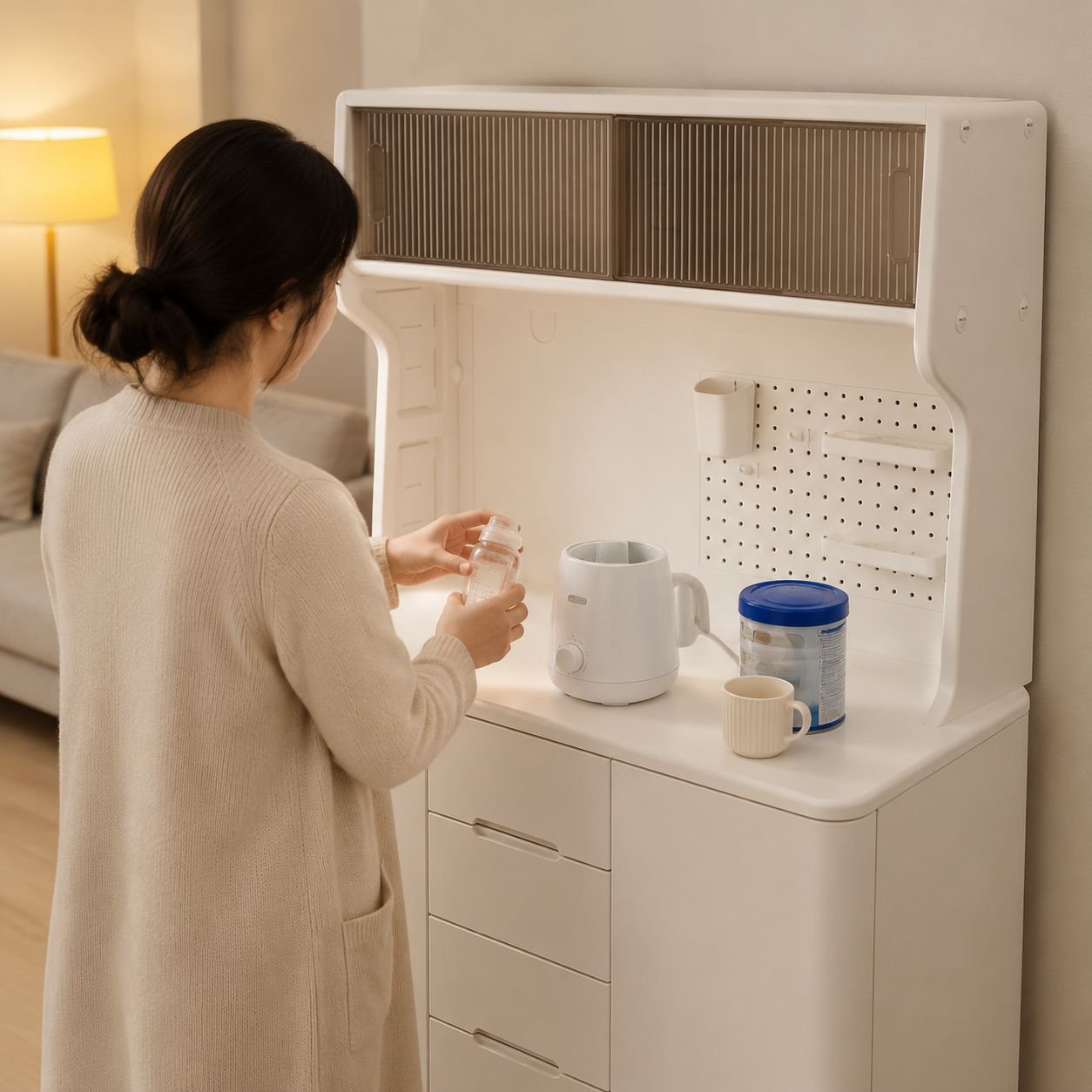 Estante para juguetes infantiles y caja de almacenamiento para bebés, gabinete organizador de suelo