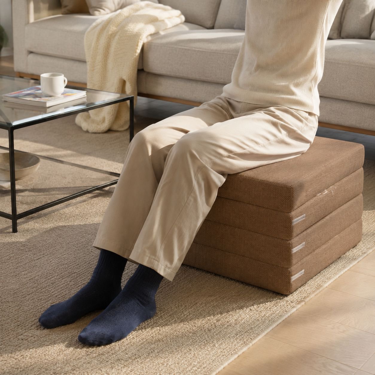 Portable foldable mattress for lazy lounging