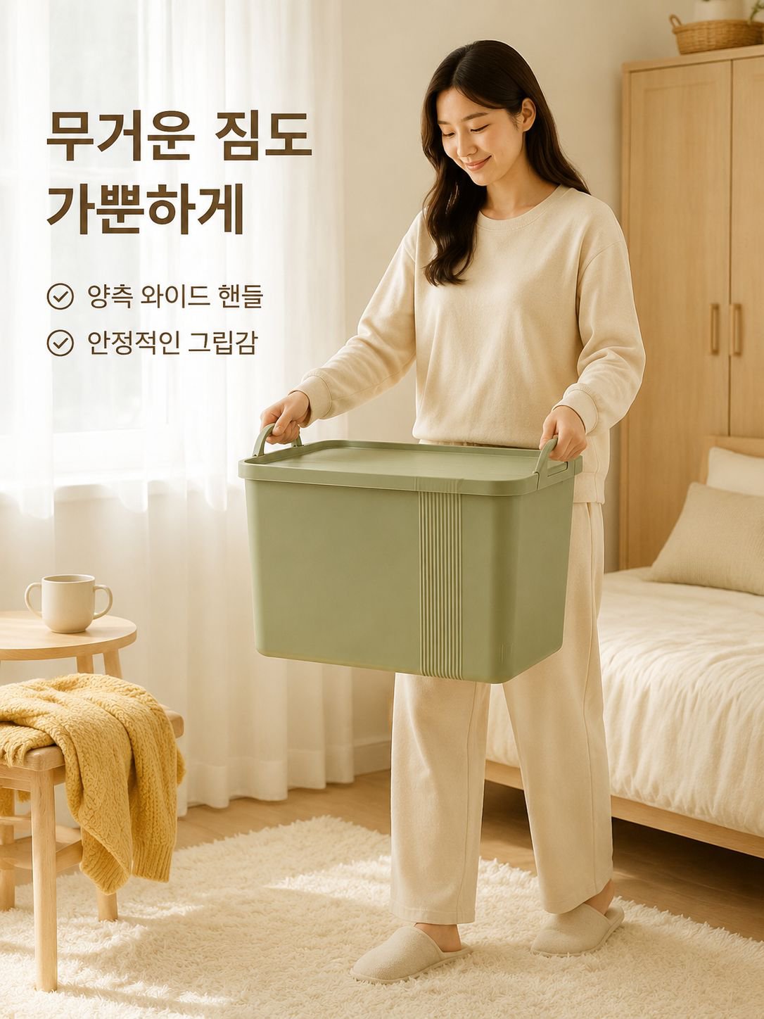 뚜껑이 달린 대용량 잡화 정리함