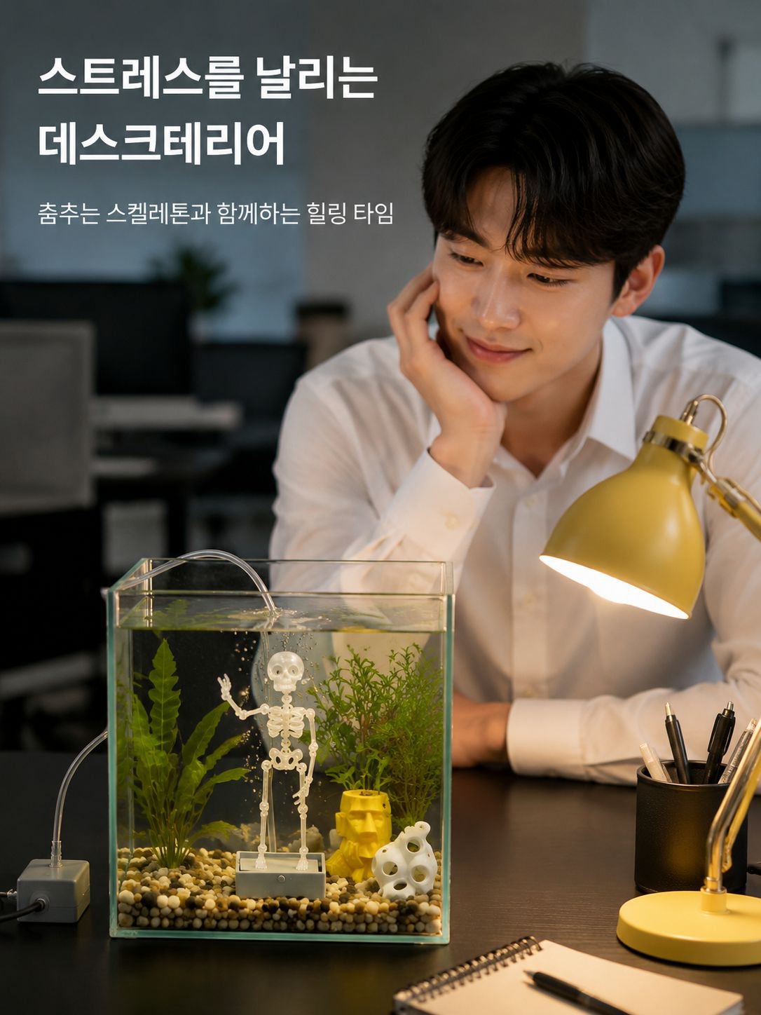 창의적인 디자인의 어항 해골 소품