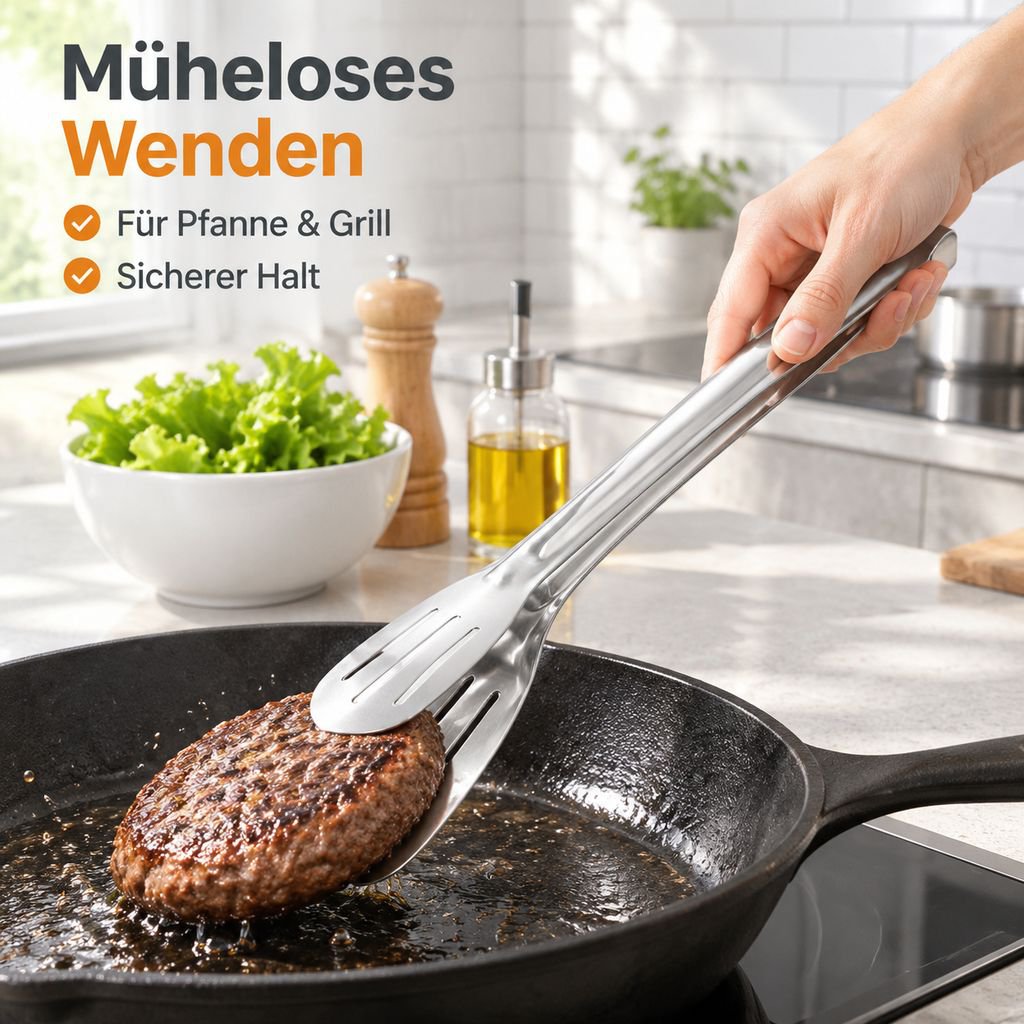 Edelstahl Grillzange & Servierzange Multifunktionale Steakzange Küchenzange