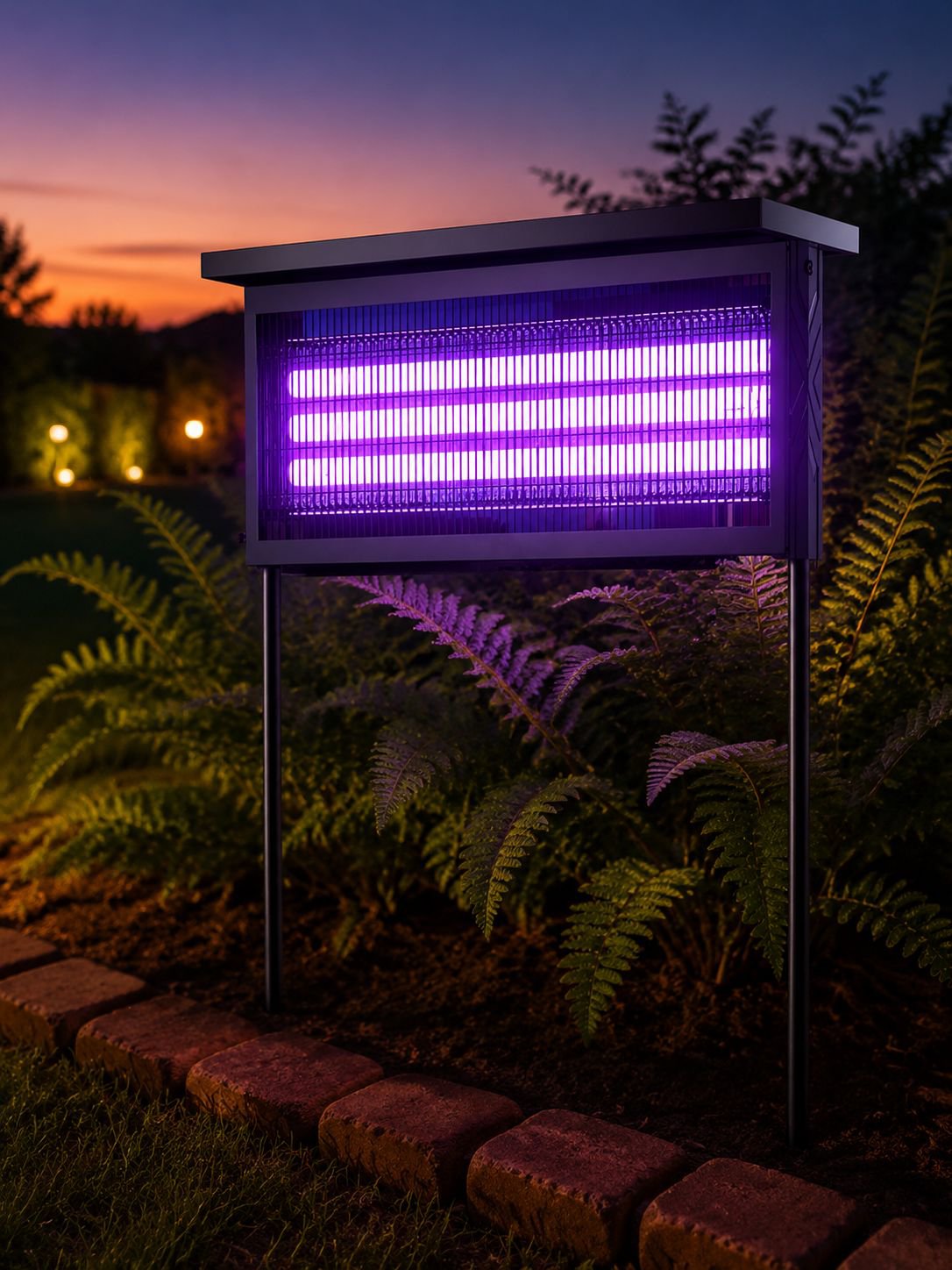 Lámpara solar para jardín con diseño moderno y resistente al agua