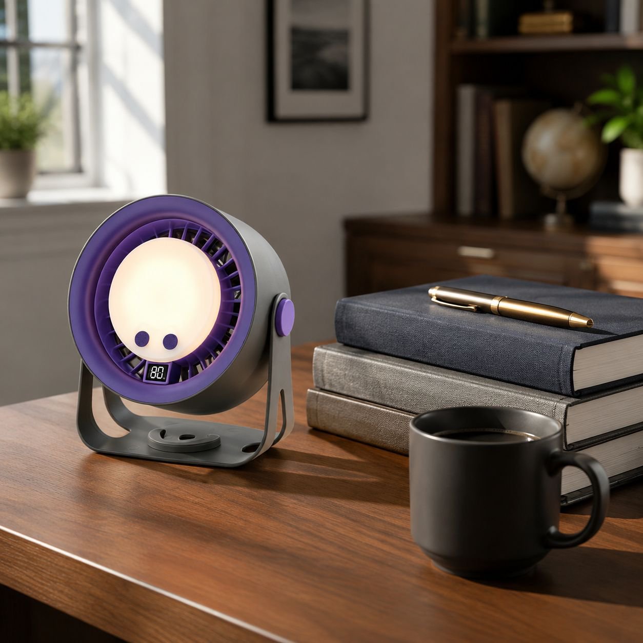 Smart remote control lighting fan 2-in-1 electric fan desktop fan home night light USB charging
