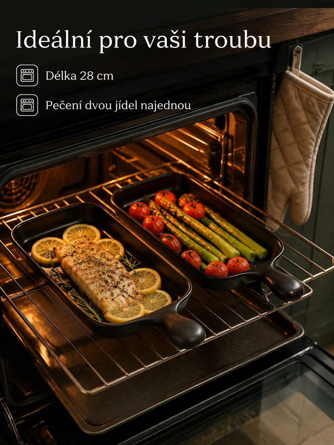 Obdélníkový pekáč s jednou rukojetí
