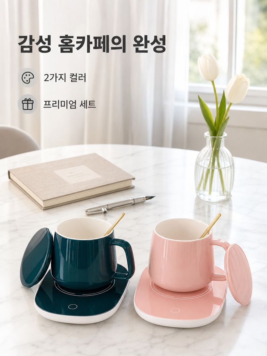 항온 컵받침 뚜껑 포함 자동 가열 사무실 물컵