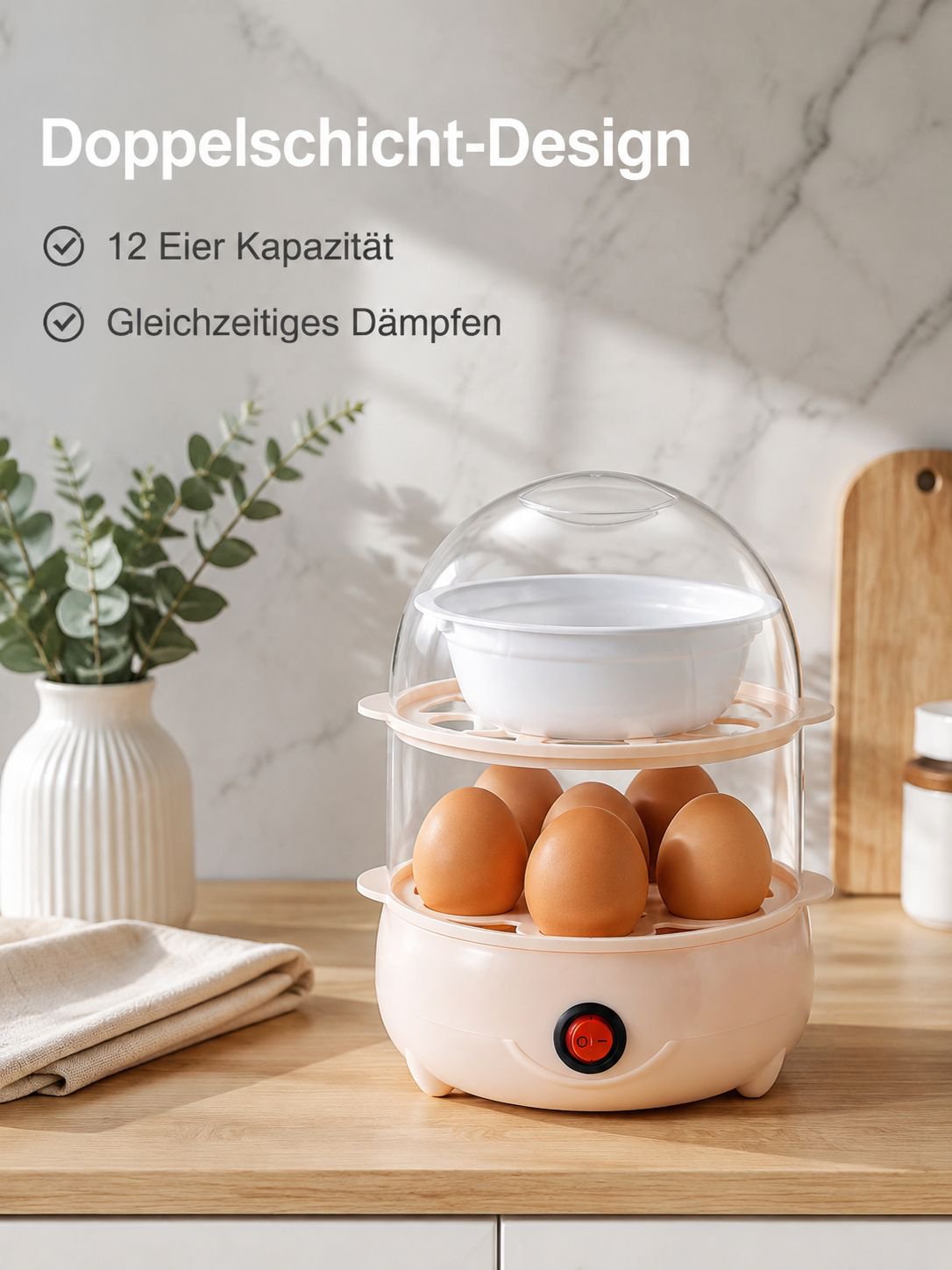 Dampfgargerät für Eierpudding – Haushaltsgerät