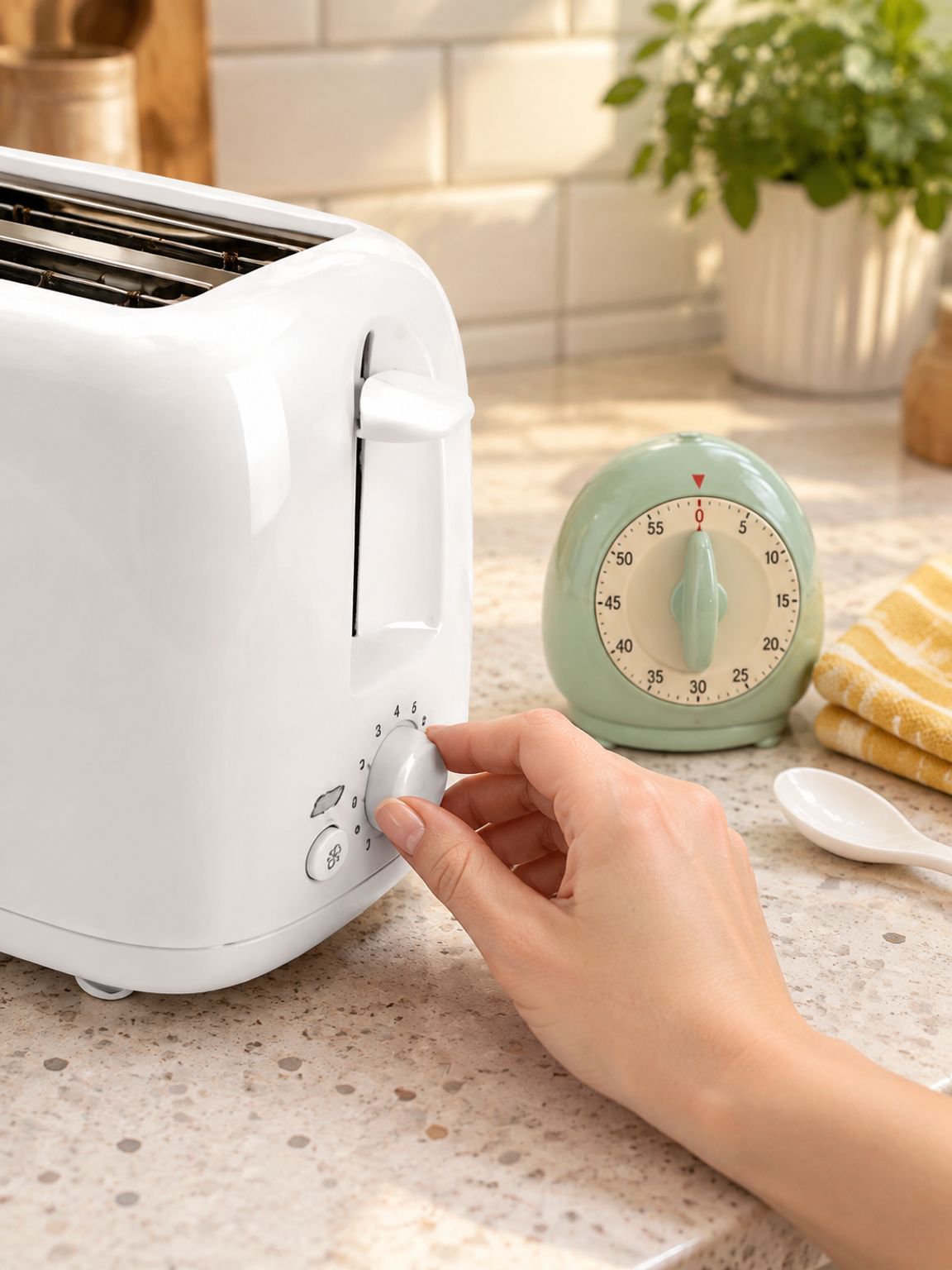 Elektrischer Toaster mit zwei Toastschlitzen für knuspriges Frühstück