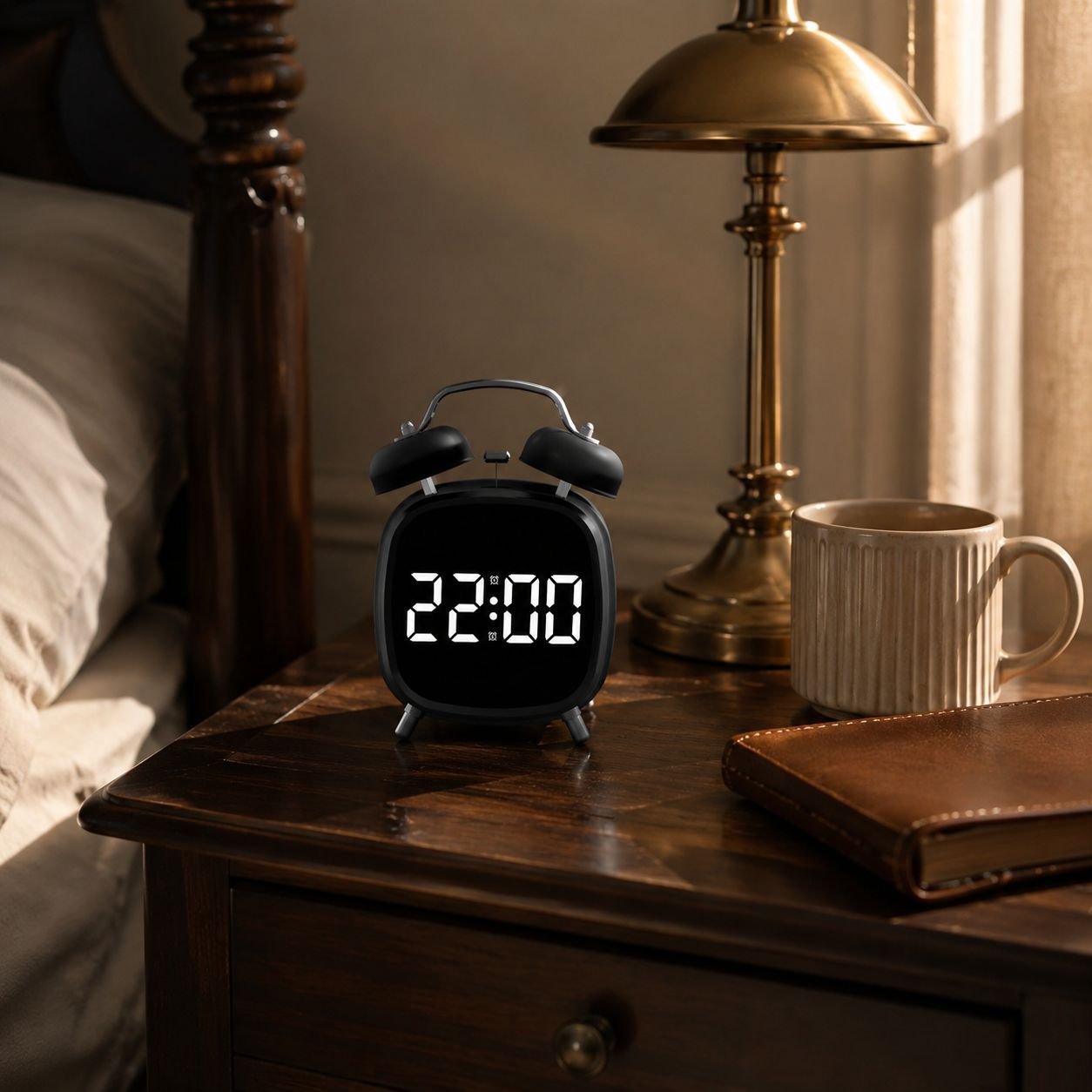 Metal Bell High Volume LED Digital Clock Difficult to Get Up Alarm Clock