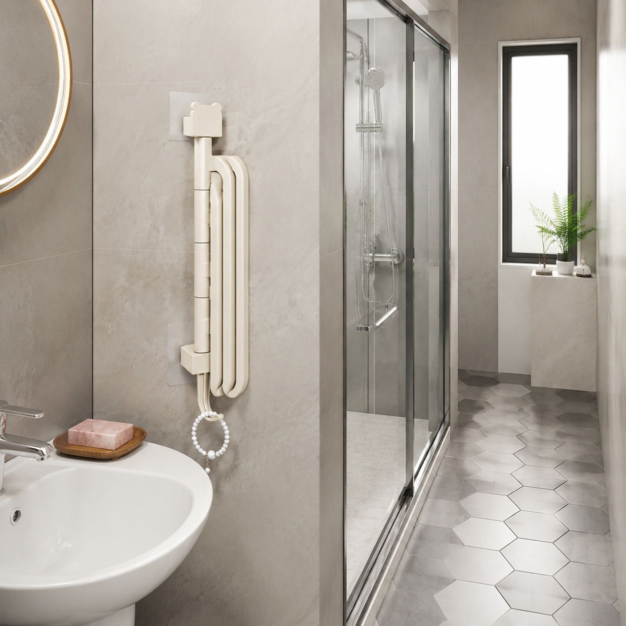 Waterproof NoPunch Rotating Towel Rack Bathroom Shelf Bath Towel Rack Bathroom Bathroom Accessories