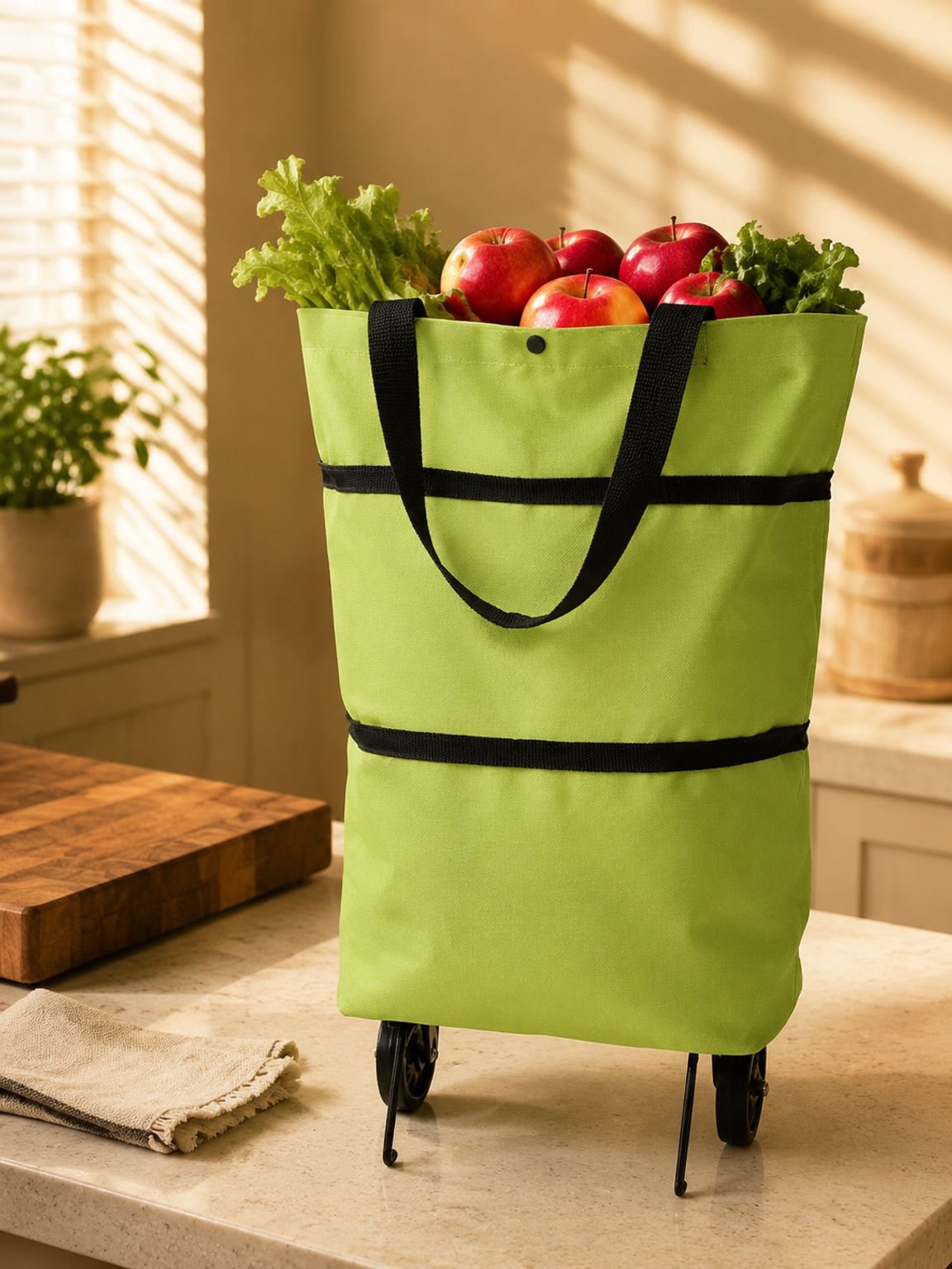 Foldable transport cart for shopping and daily errands