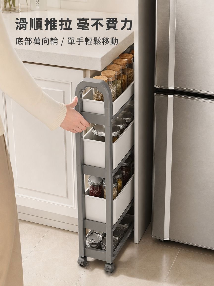 多用途帶輪收納架